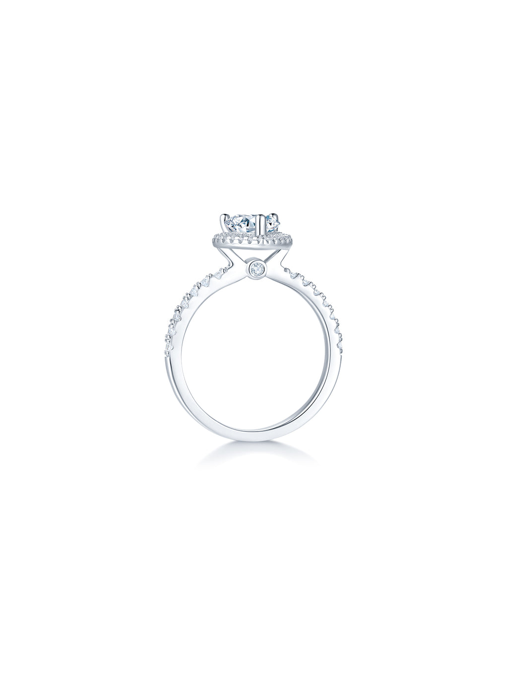 1ct Classic D Color Heart Moissanite Halo Ring