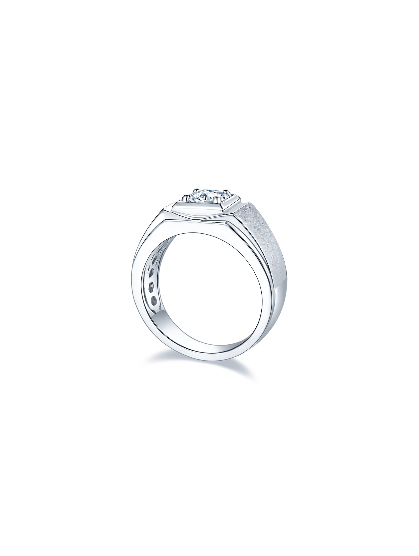 Men’s 1ct D Color Moissanite Square Bezel Ring