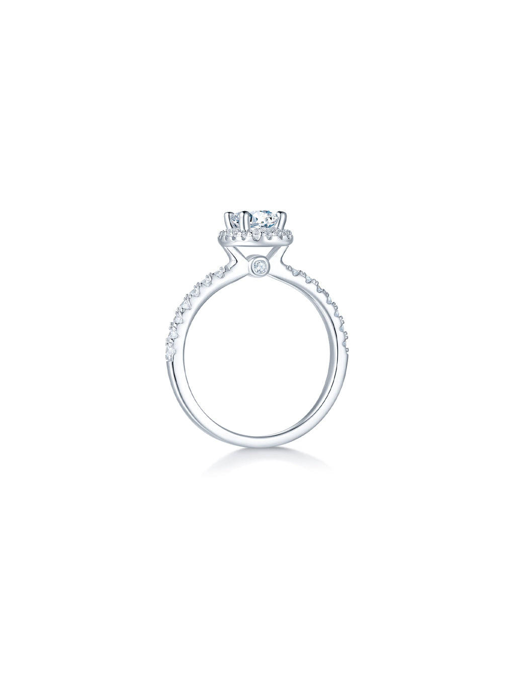 1ct Classic D Color Oval Moissanite Halo Ring