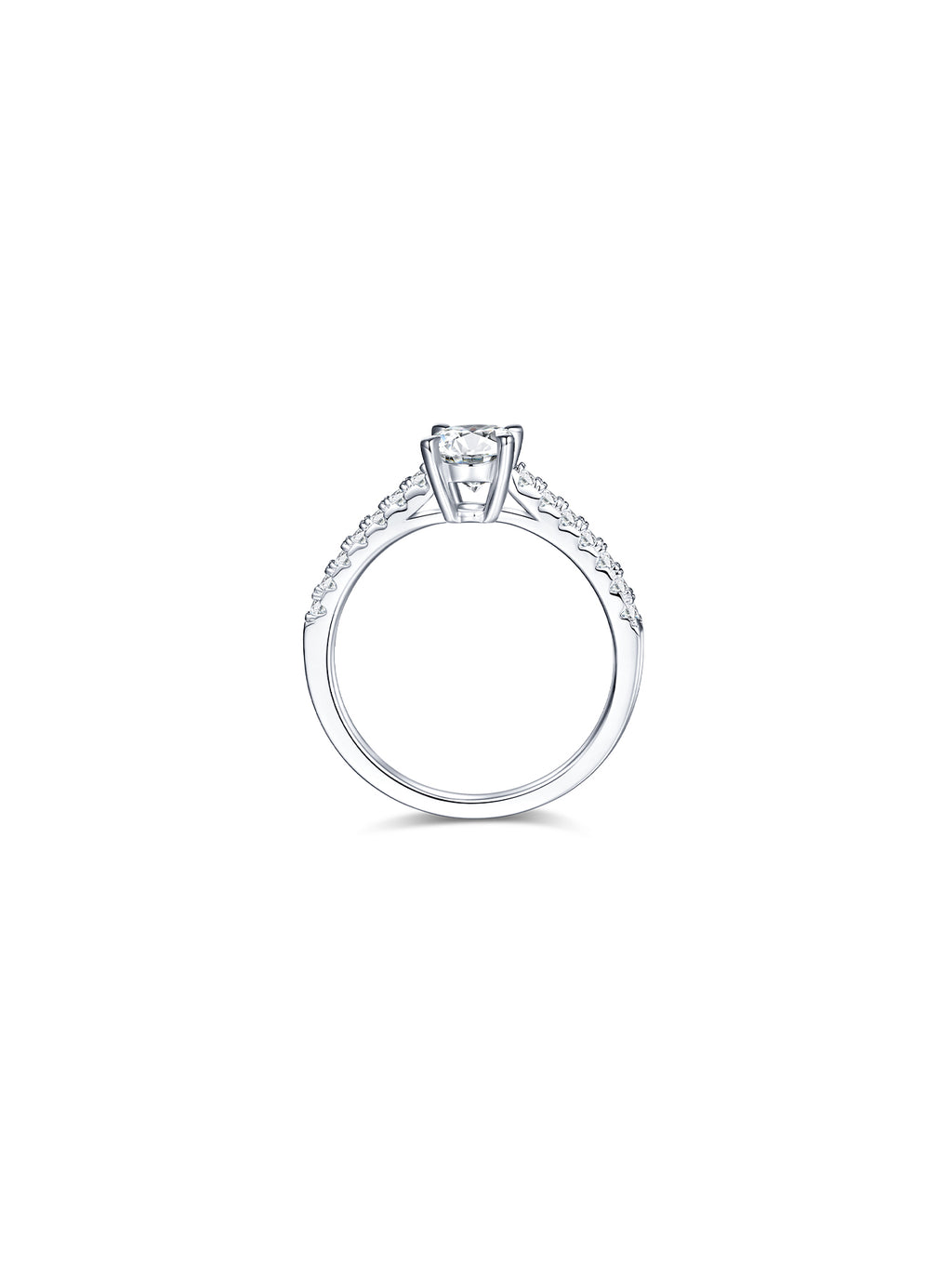 1ct Classic D Color Oval Moissanite Half Eternity Ring
