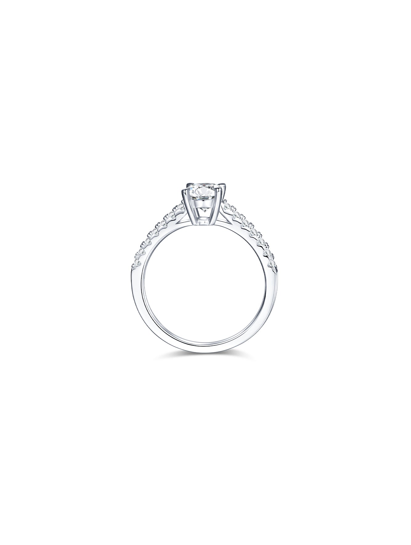 1ct Classic D Color Oval Moissanite Half Eternity Ring