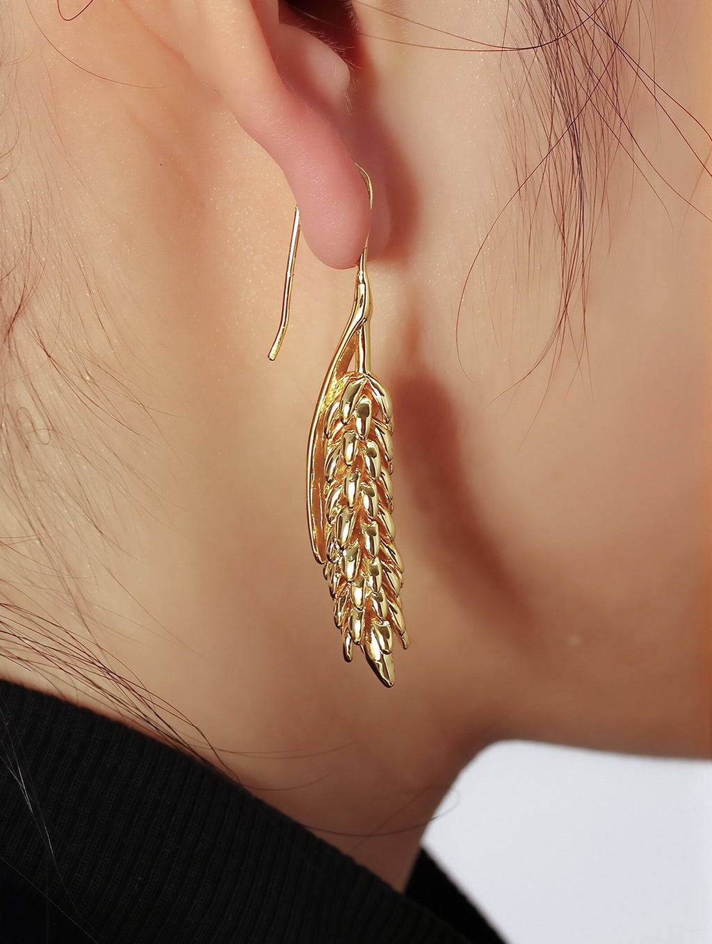 Wing Drop Earrings in 18K Gold Plated Copper