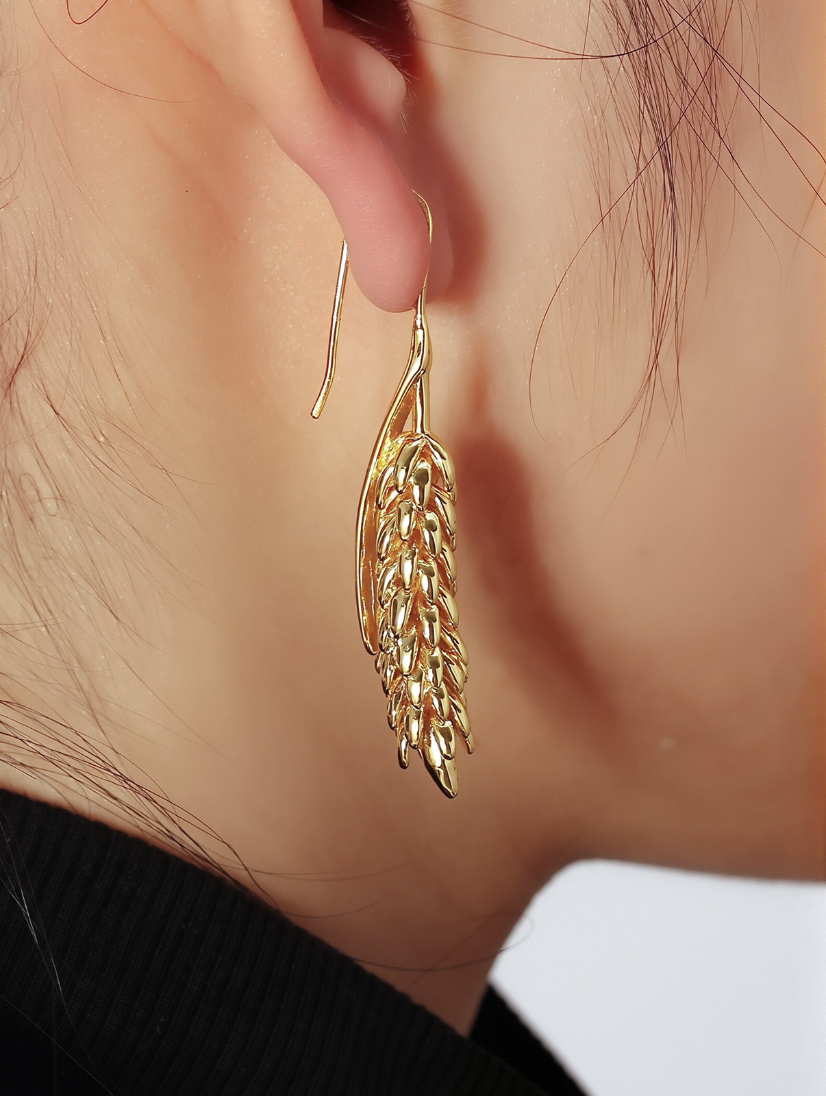 Wing Drop Earrings in 18K Gold Plated Copper