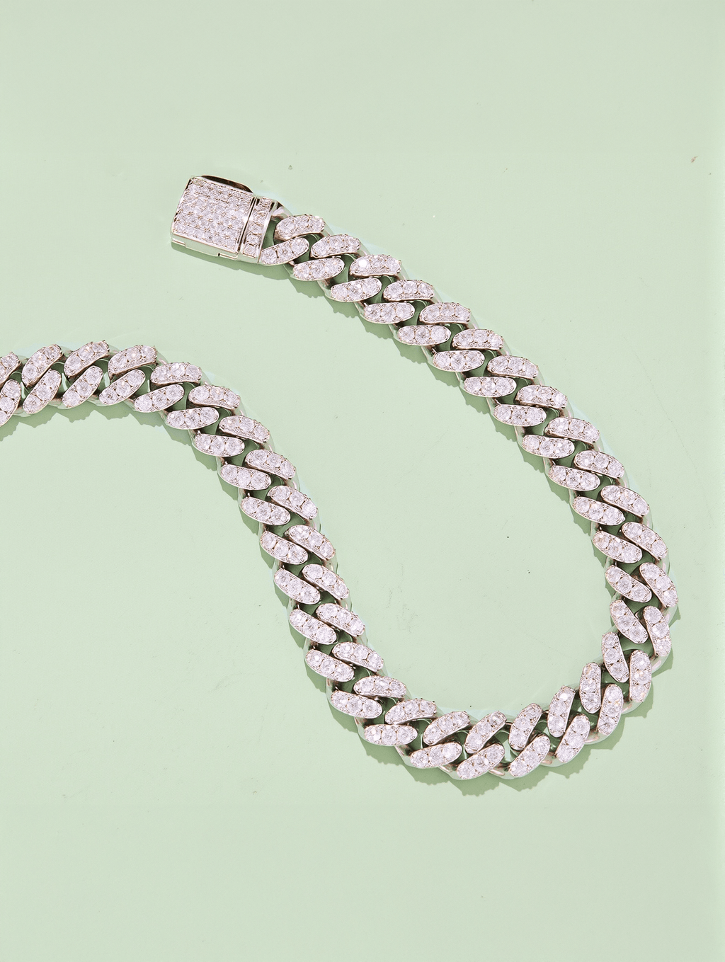 6mm Width Moissanite Cuban Link Bracelet