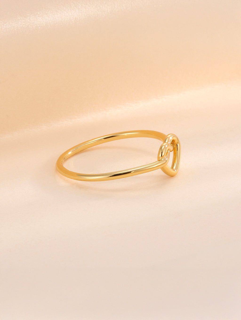 Luxury Heart Open Ring in 18K Gold-Plated Copper