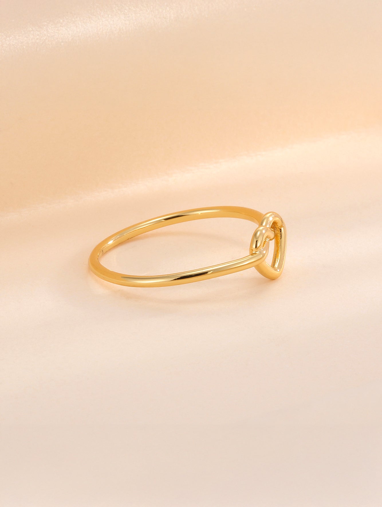 Luxury Heart Open Ring in 18K Gold-Plated Copper