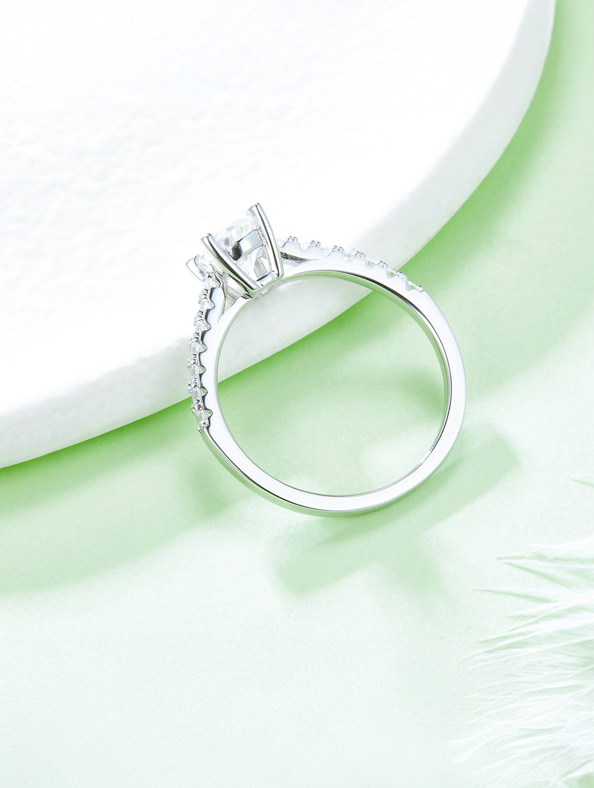1ct Classic D Color Oval Moissanite Half Eternity Ring