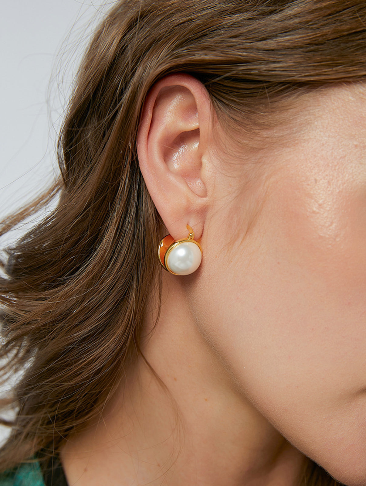 Double-Sided Faux Pearl Hoop Earrings