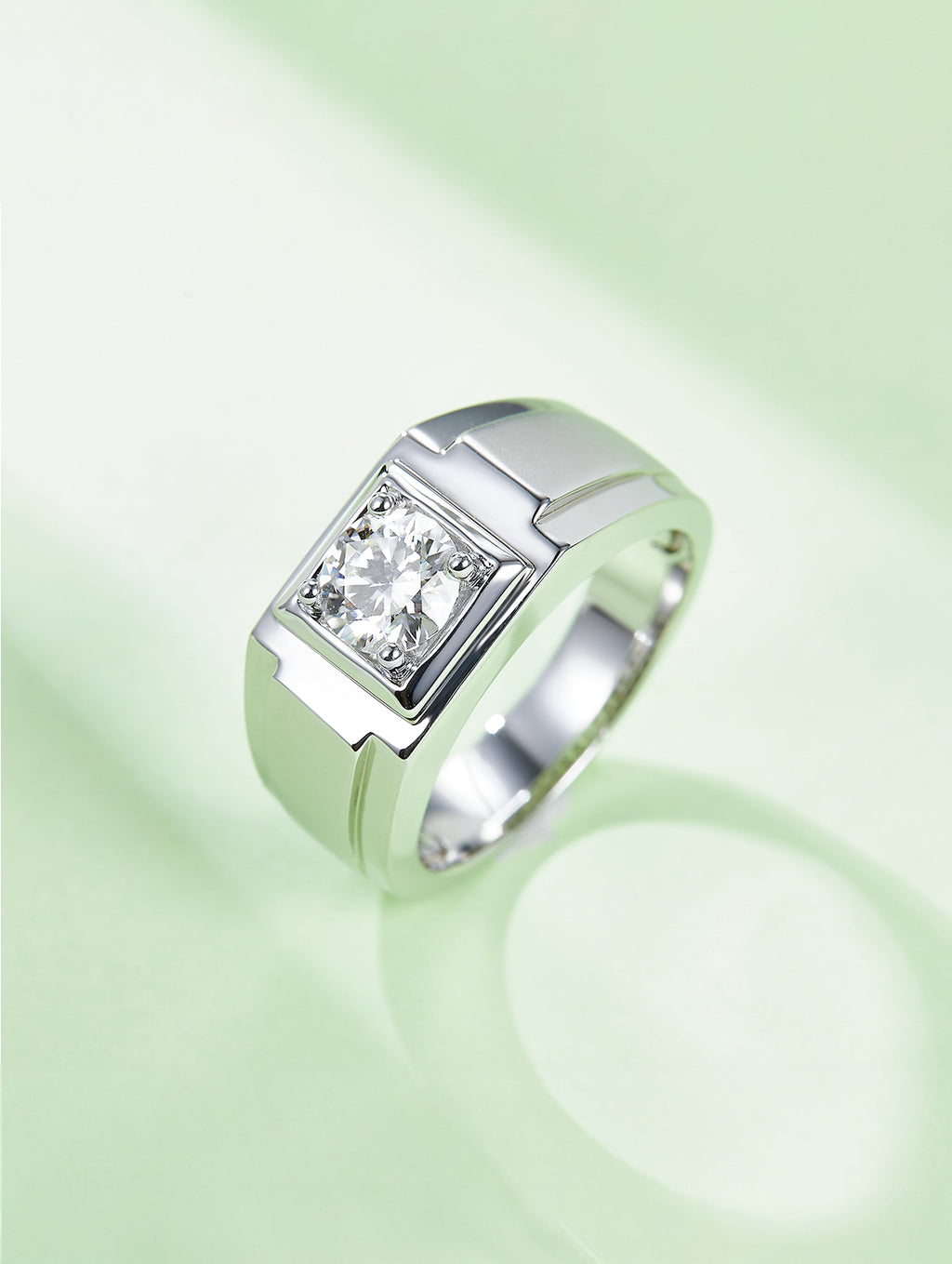 Men’s 1ct D Color Moissanite Wide Band Ring