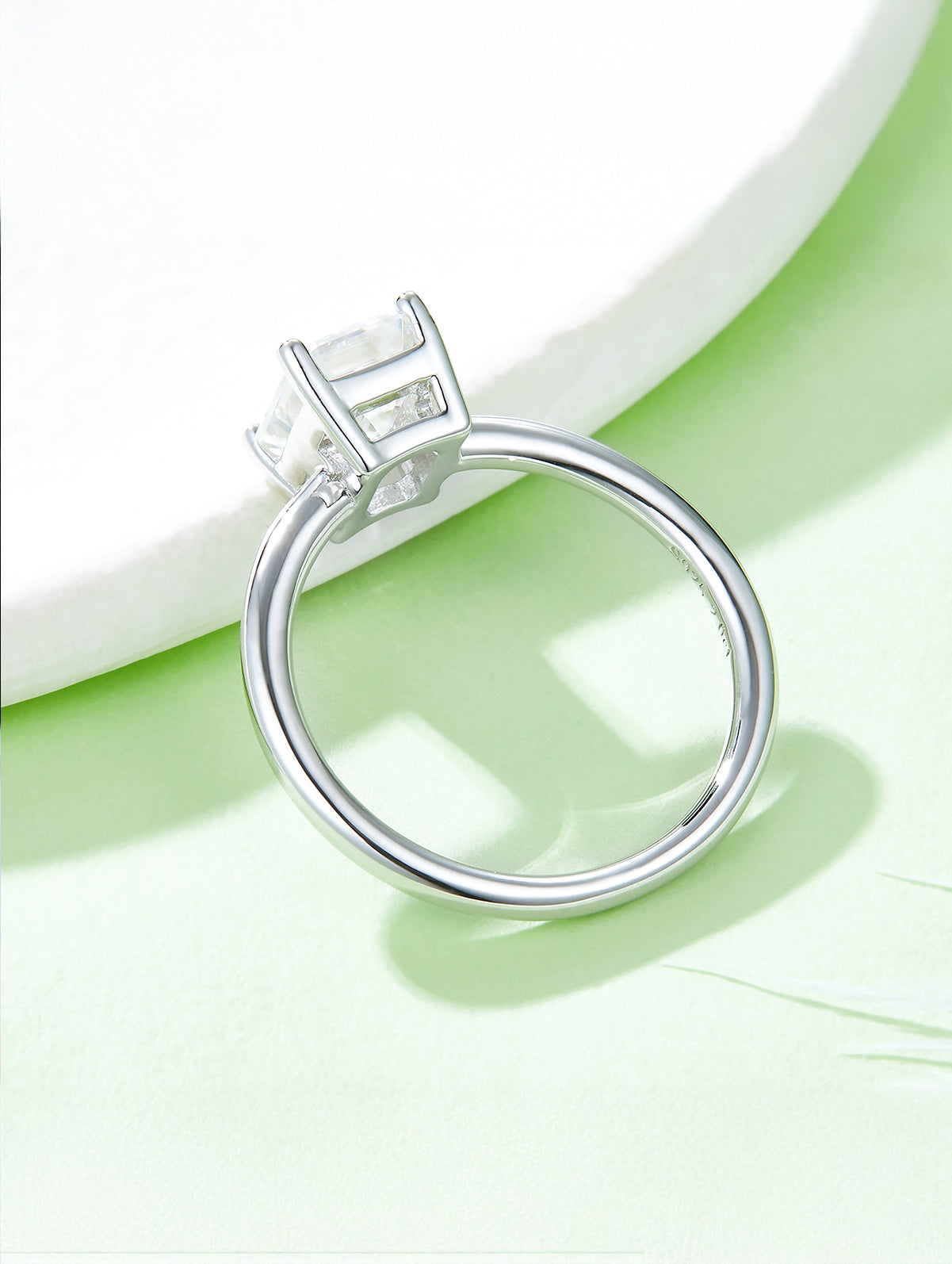 Classic Emerald-Cut Moissanite Solitaire Ring