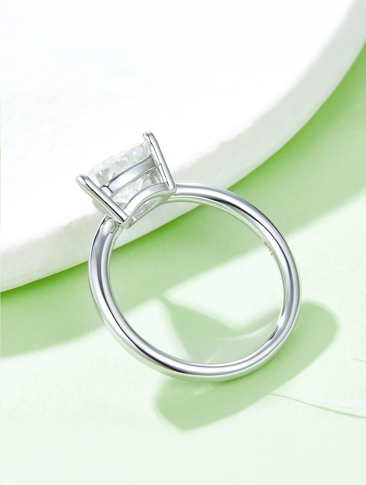 Classic Trillion Cut Moissanite Solitaire Ring