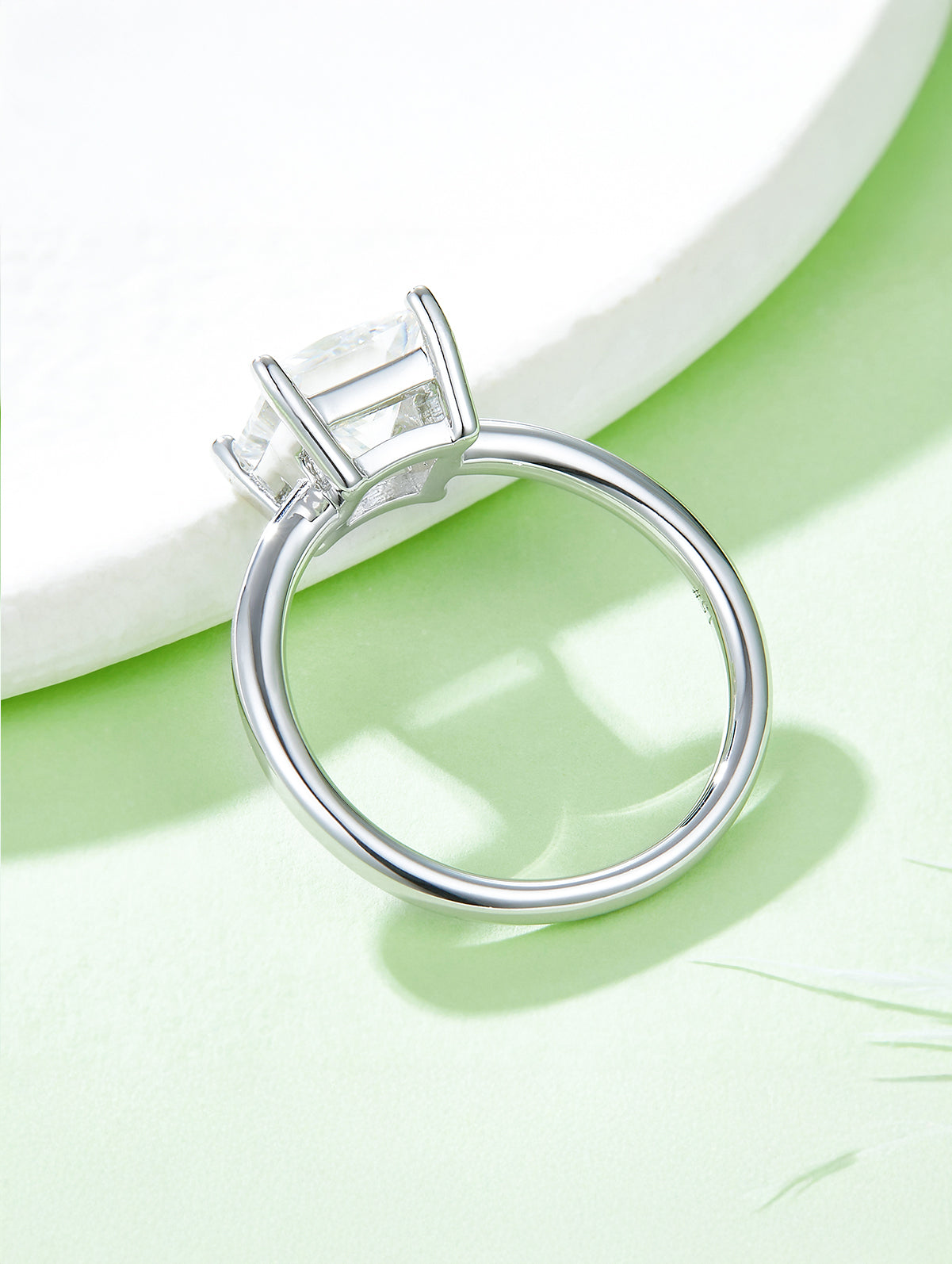 Classic Princess Cut Moissanite Solitaire Ring