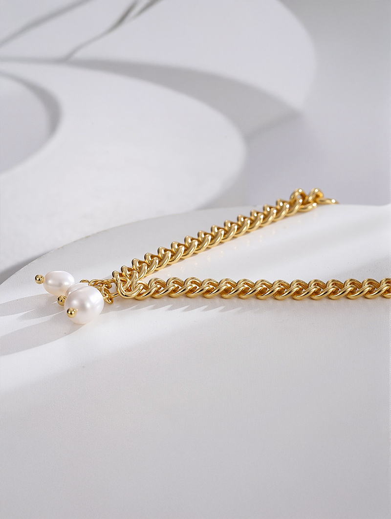 Bold Hip-Hop Style Thick Chain Beaded Pendant Necklace