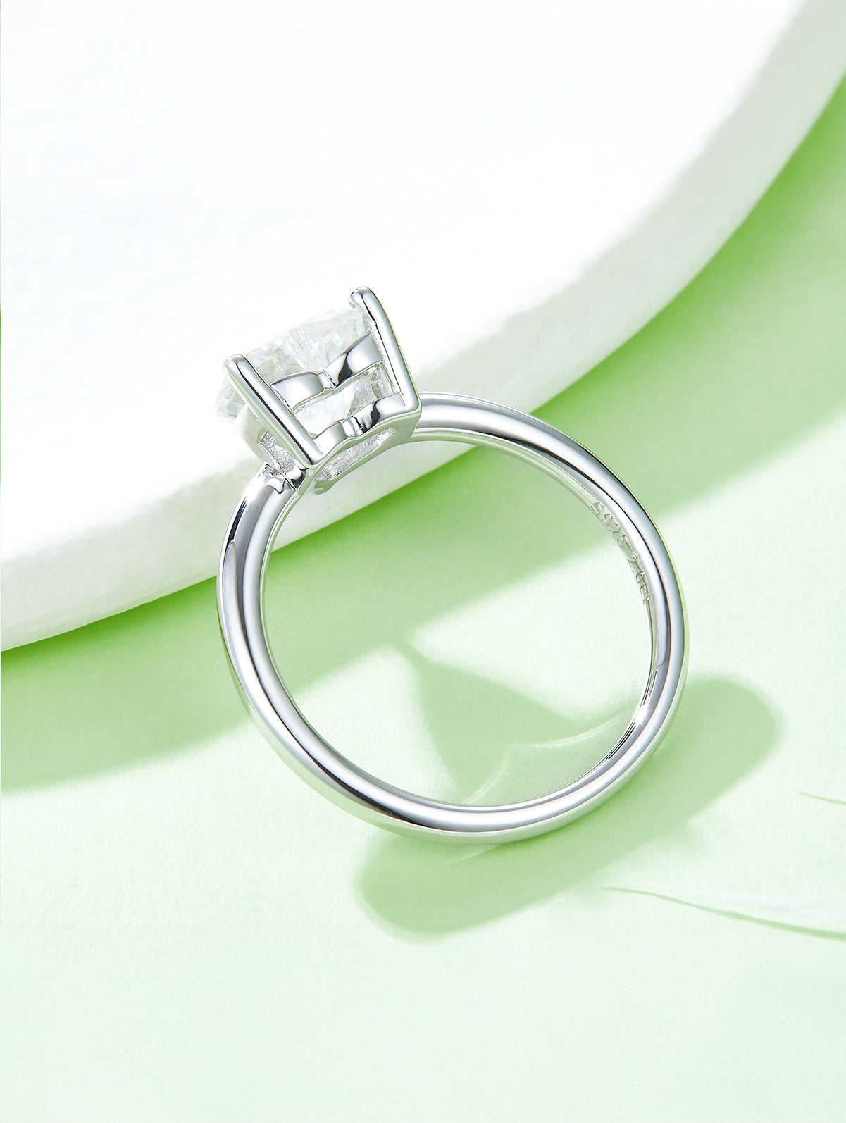 Classic Heart Moissanite Solitaire Ring