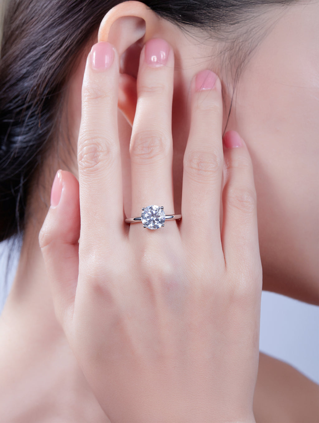 Classic Round Moissanite Solitaire Ring