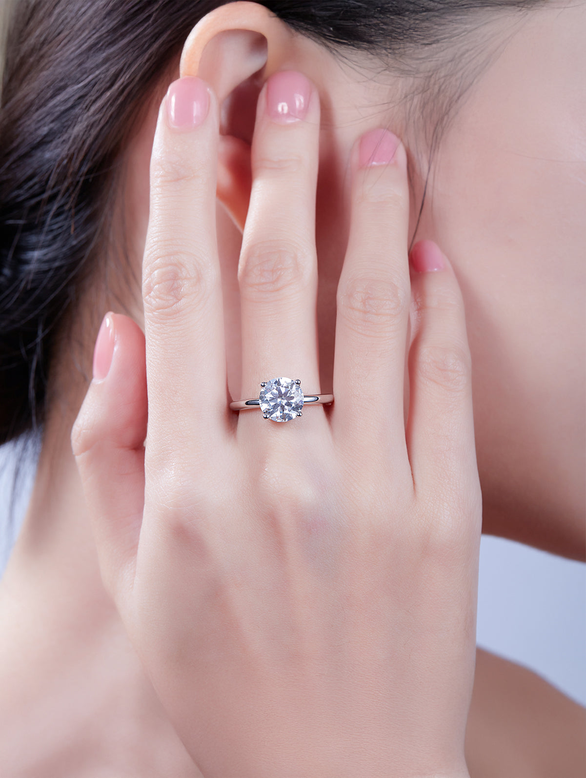 Classic Round Moissanite Solitaire Ring