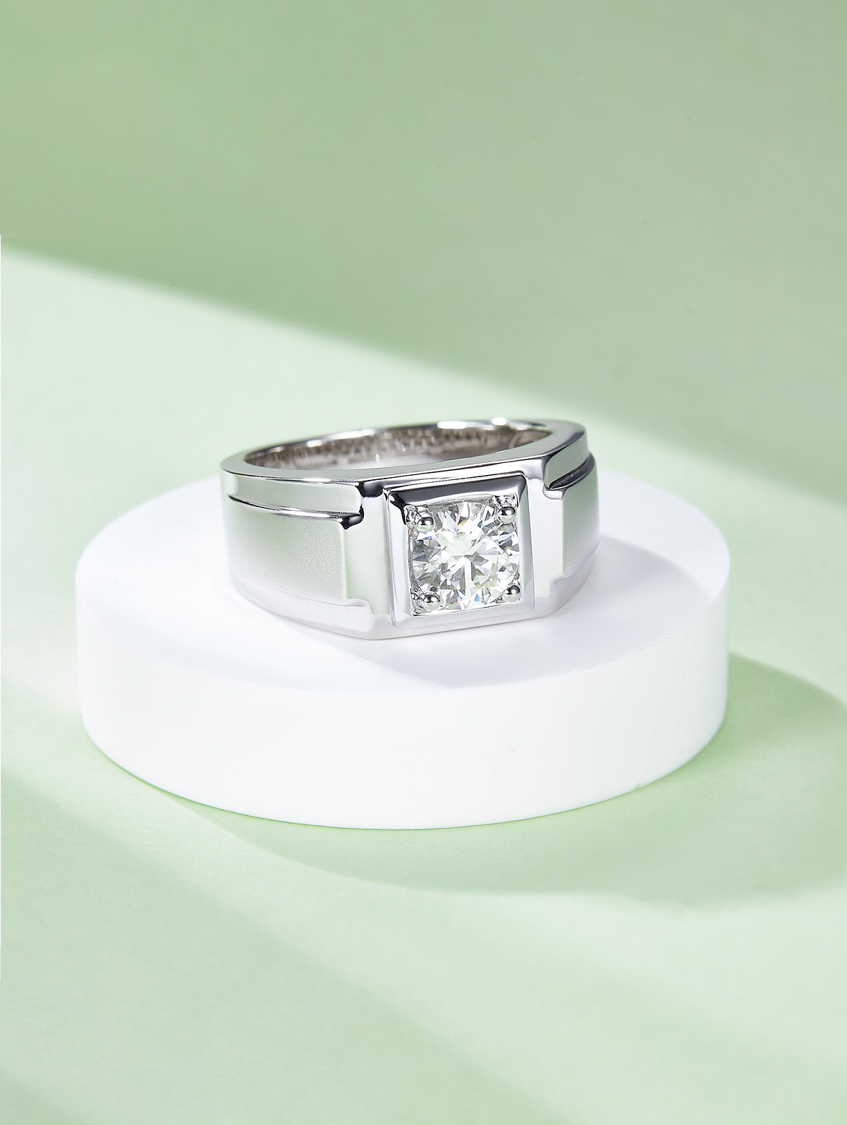 Men’s 1ct D Color Moissanite Wide Band Ring