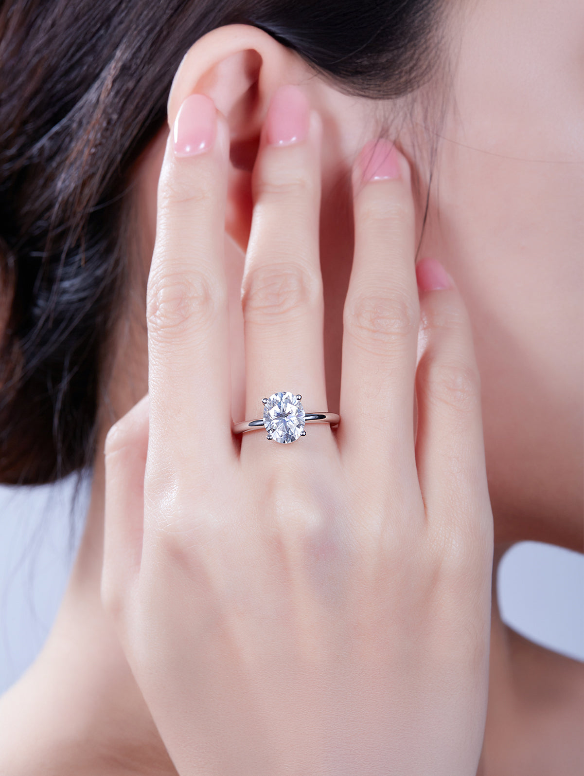 Classic Oval Moissanite Solitaire Ring