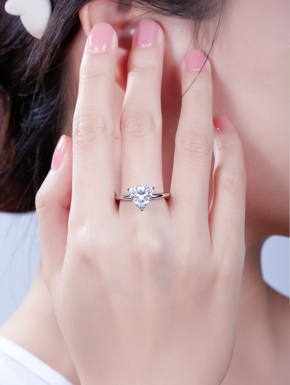 Classic Trillion Cut Moissanite Solitaire Ring