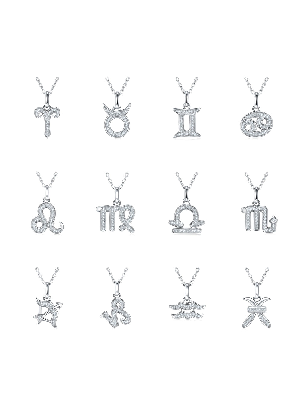 Moissanite Pavé Zodiac Necklace