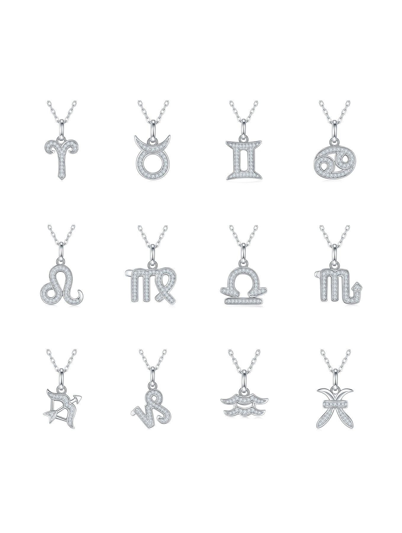 Moissanite Pavé Zodiac Necklace