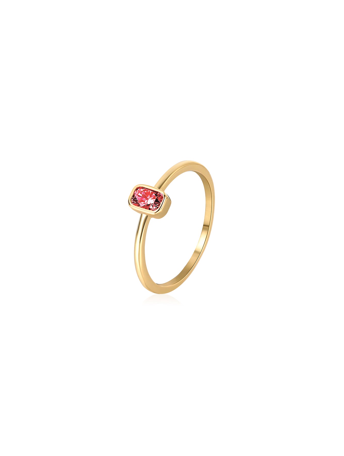 Minimalist Rectangle Cubic Zirconia Solitaire Ring