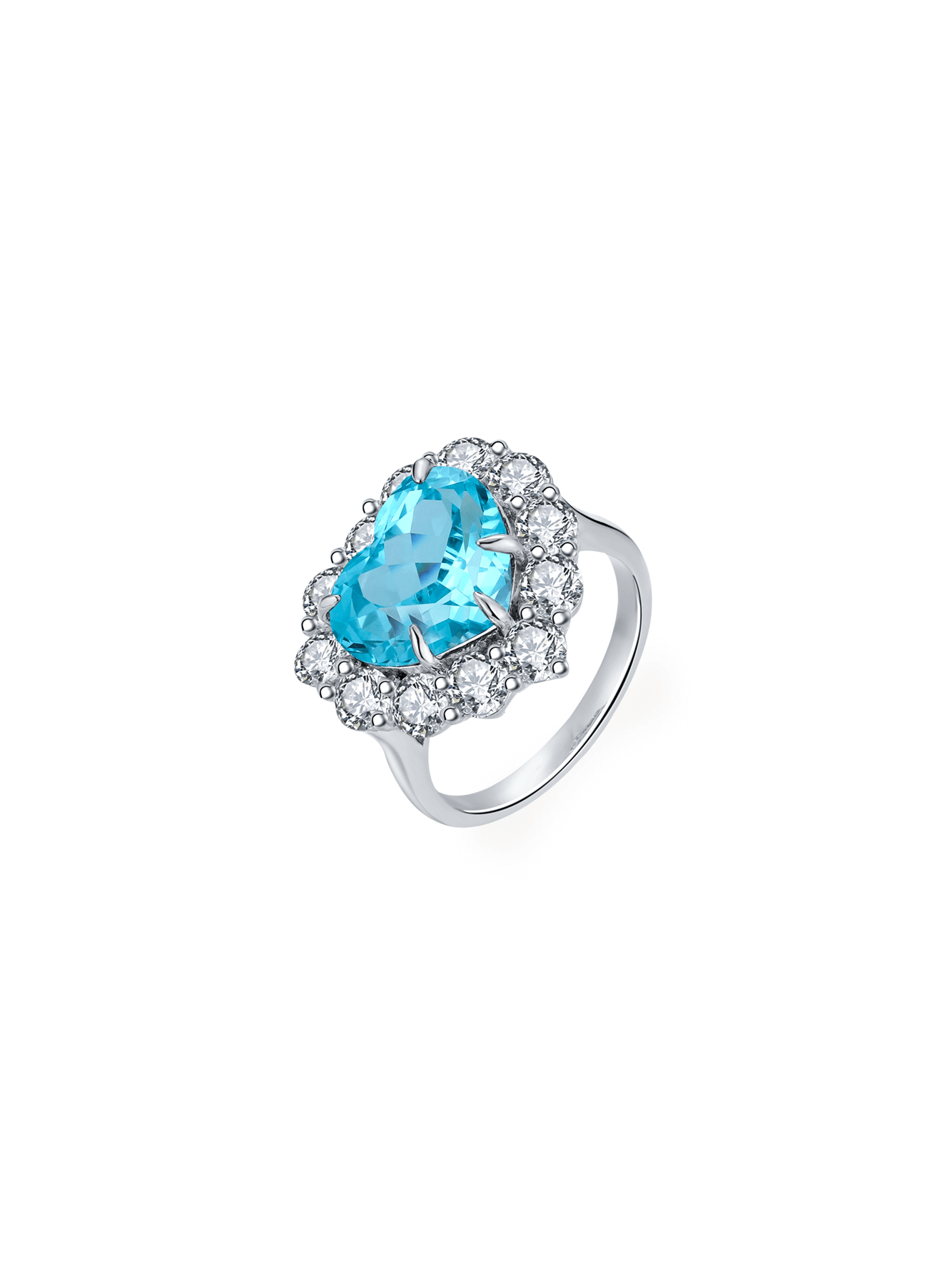 9.35ct Heart Lab-Grown Paraiba Tourmaline Halo Engagement Ring