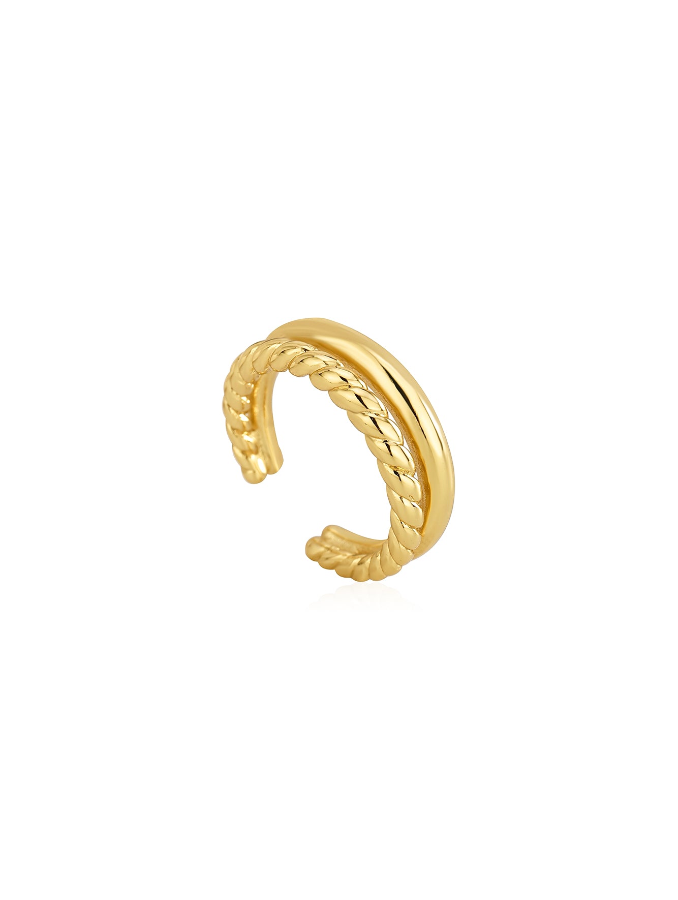 Braided Open Ring in 18K Gold-Plated Copper