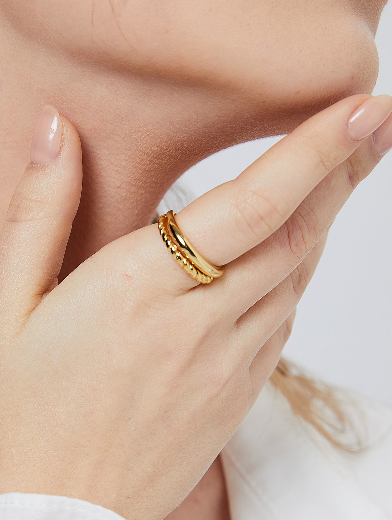 Braided Open Ring in 18K Gold-Plated Copper