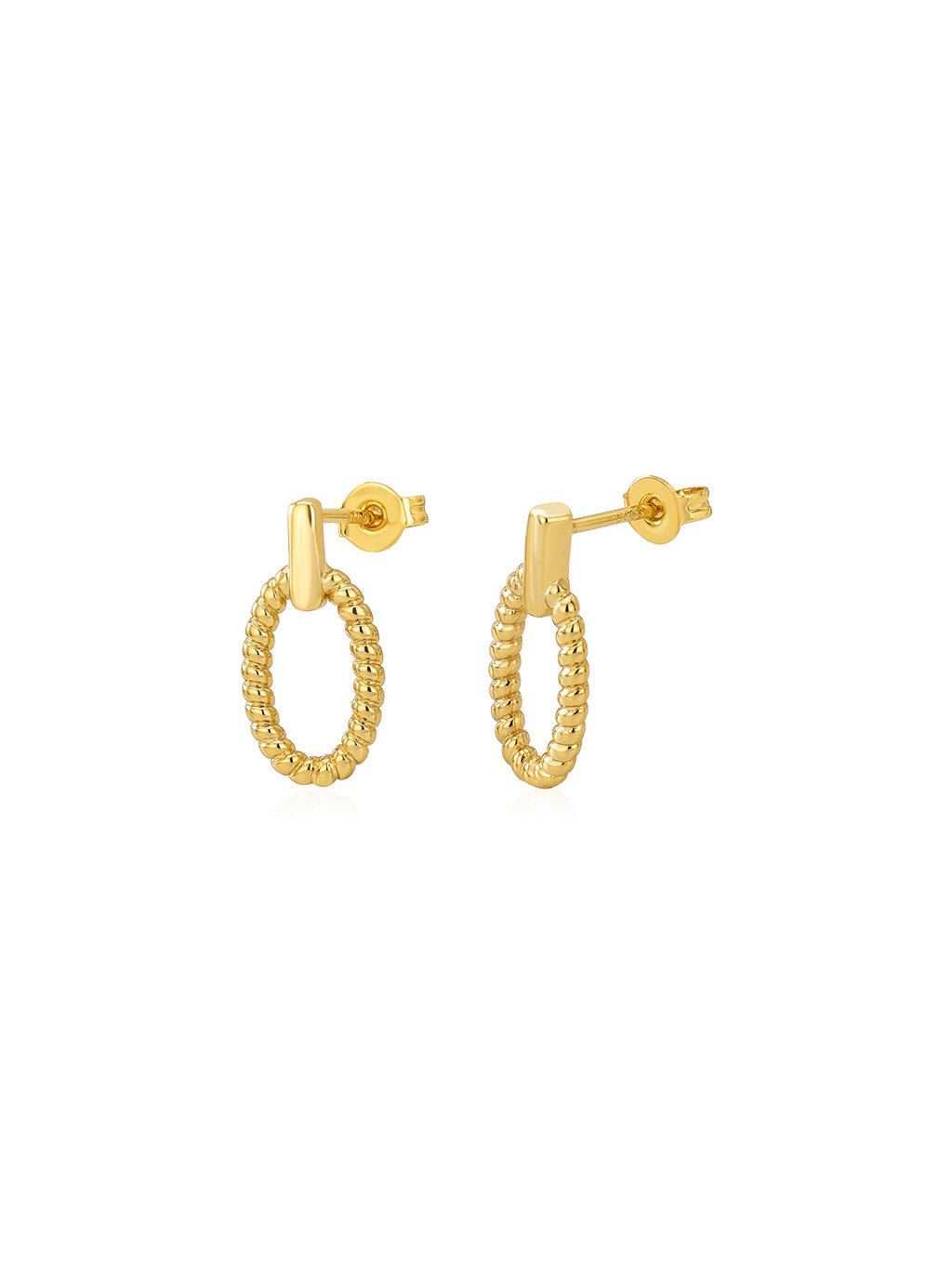 Braided Stud Earrings in 18K Gold-Plated Copper