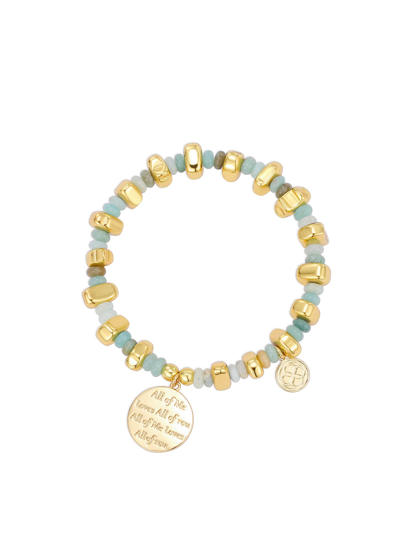 Engraved Chalcedony Beaded Bracelet