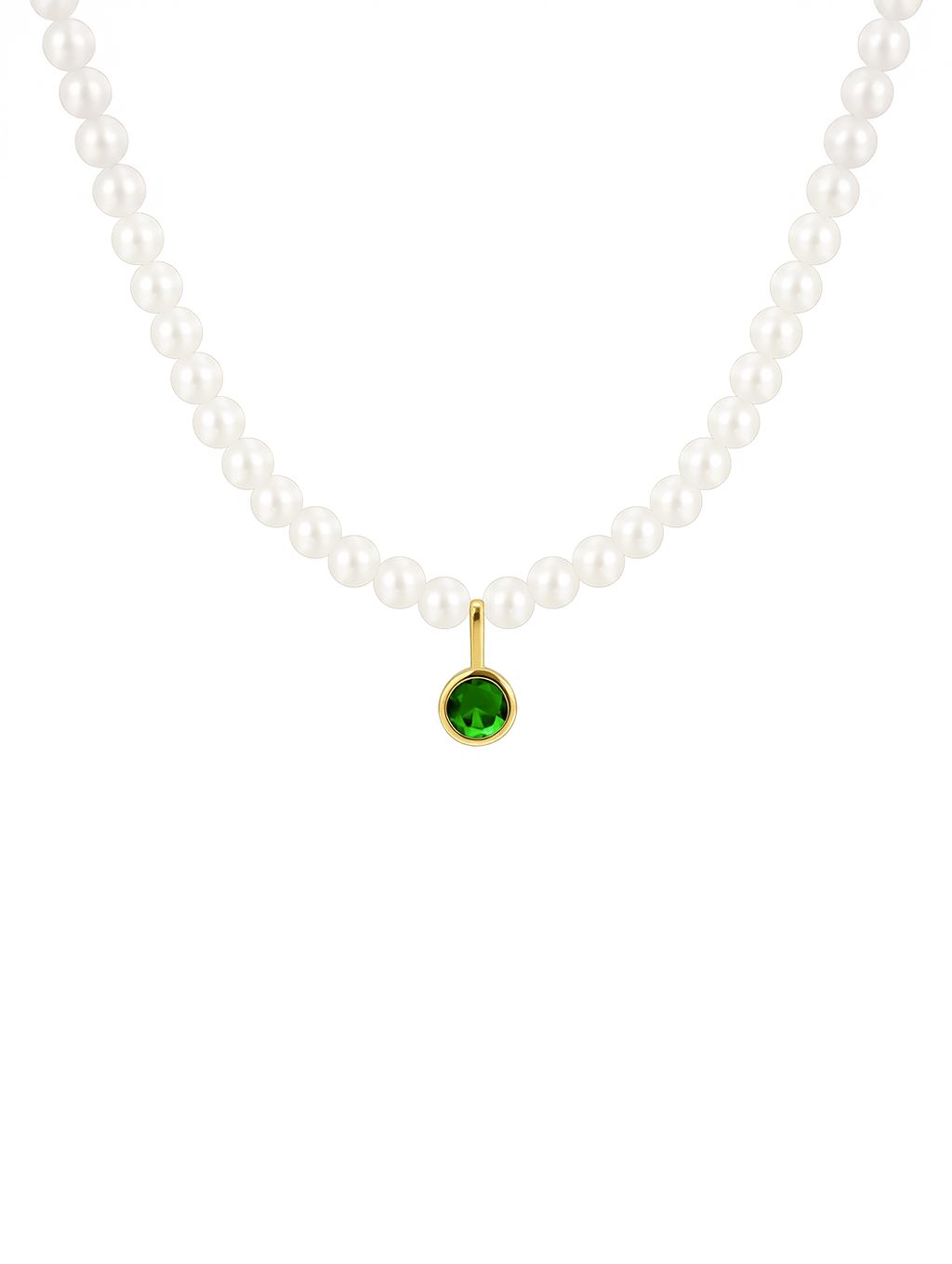French-Style Imitation Pearl & Cubic Zirconia Necklace
