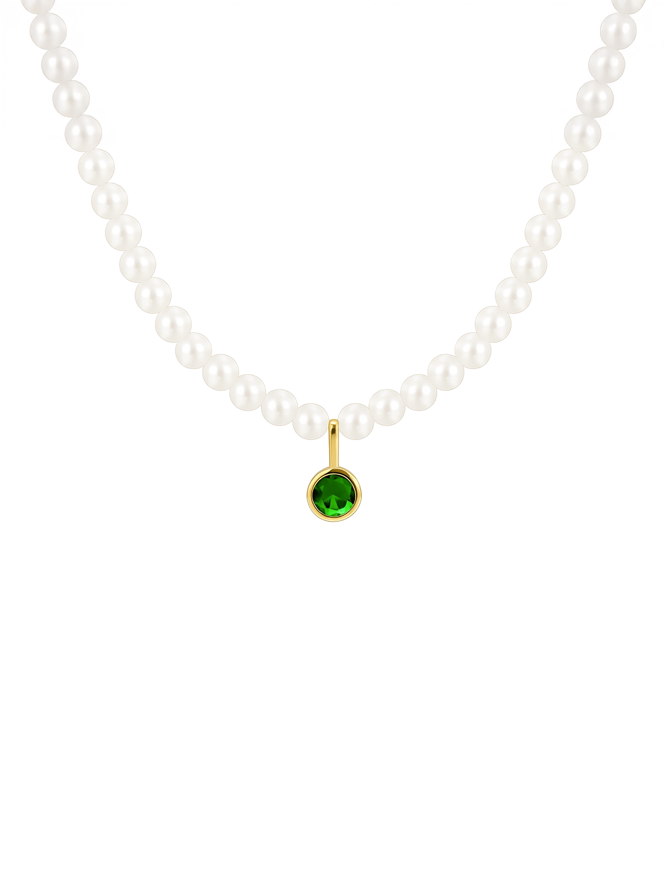 French-Style Imitation Pearl & Cubic Zirconia Necklace