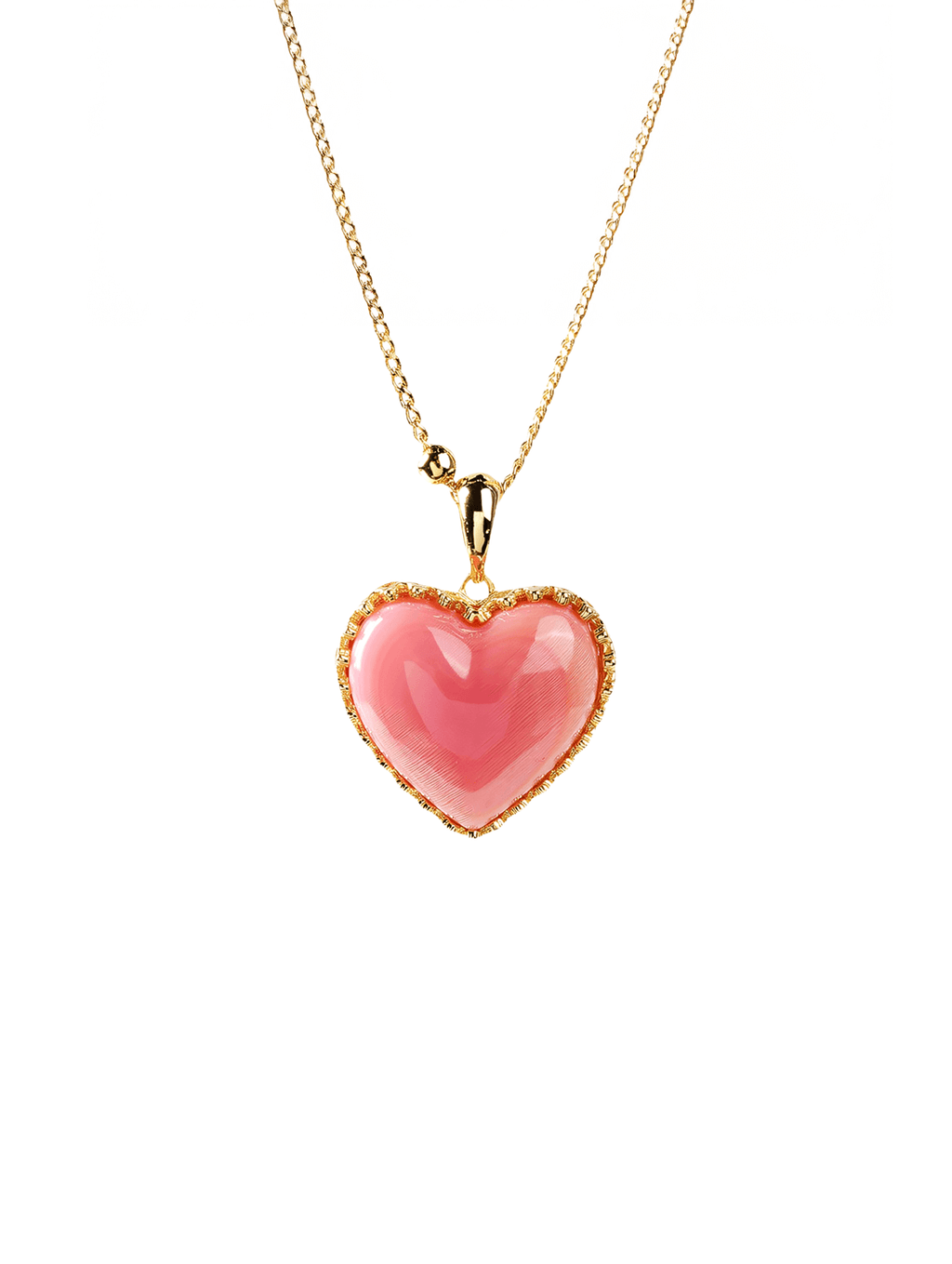 Heart Glossy Rouge Natural Queen Conch Shell Necklace