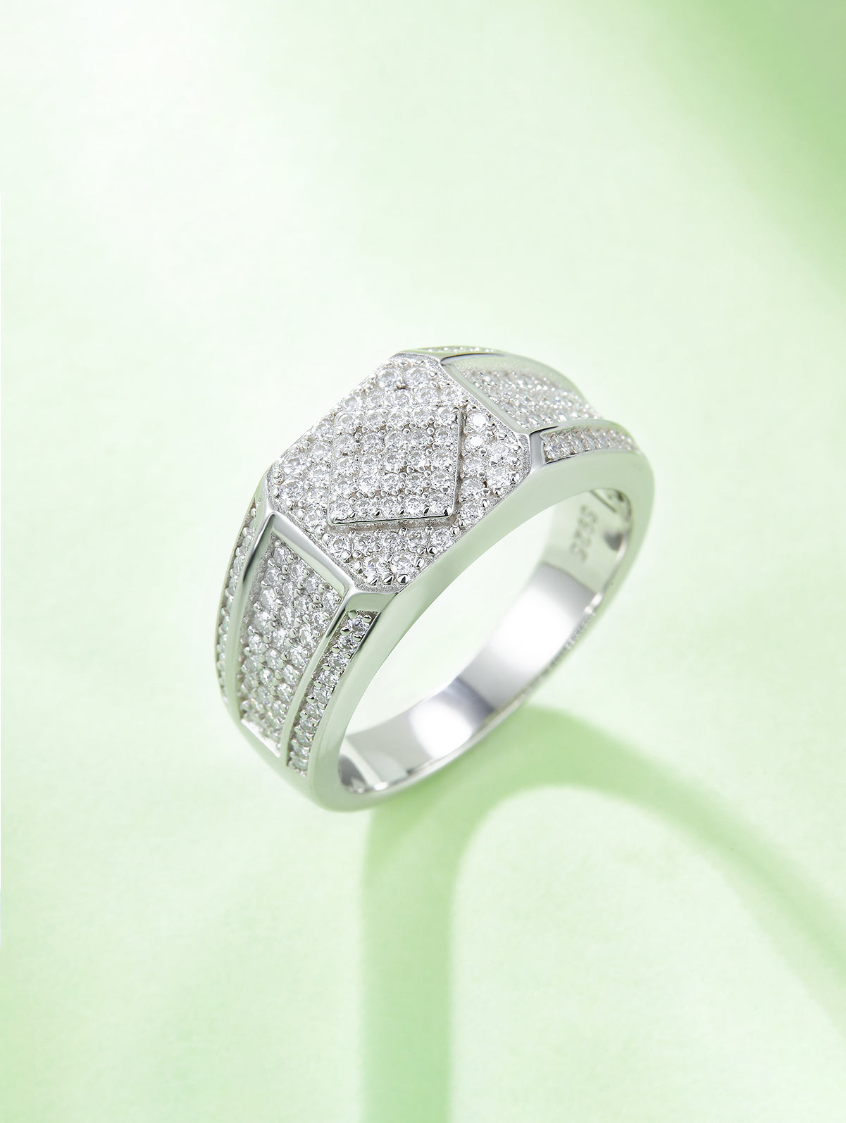 Men’s 0.94ct D Color Full Pavé Moissanite Ring