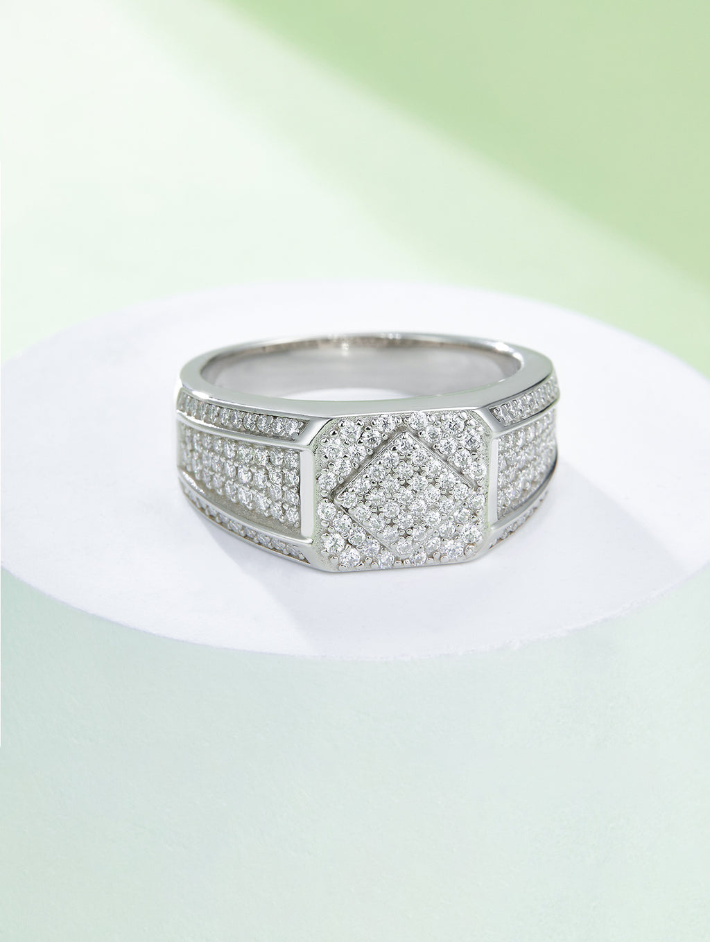 Men’s 0.94ct D Color Full Pavé Moissanite Ring