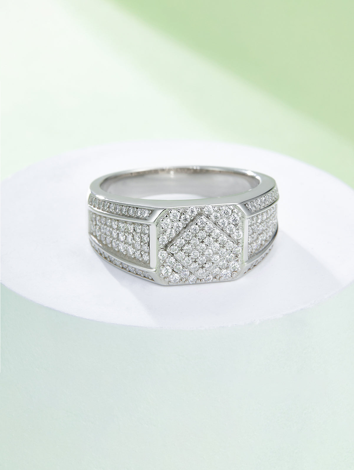 Men’s 0.94ct D Color Full Pavé Moissanite Ring