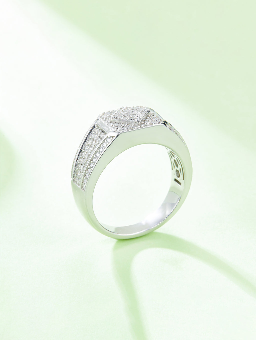 Men’s 0.94ct D Color Full Pavé Moissanite Ring