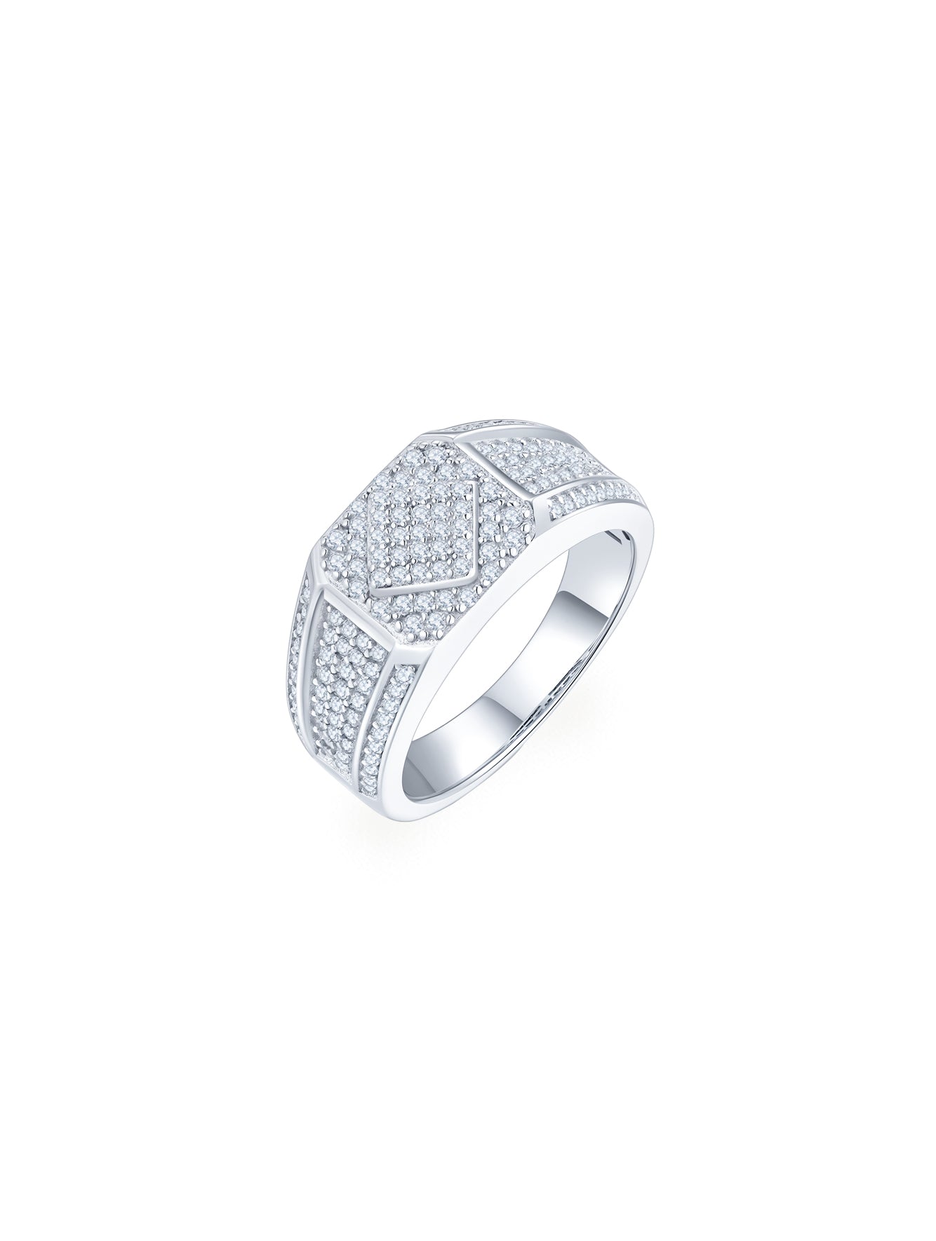 Men’s 0.94ct D Color Full Pavé Moissanite Ring