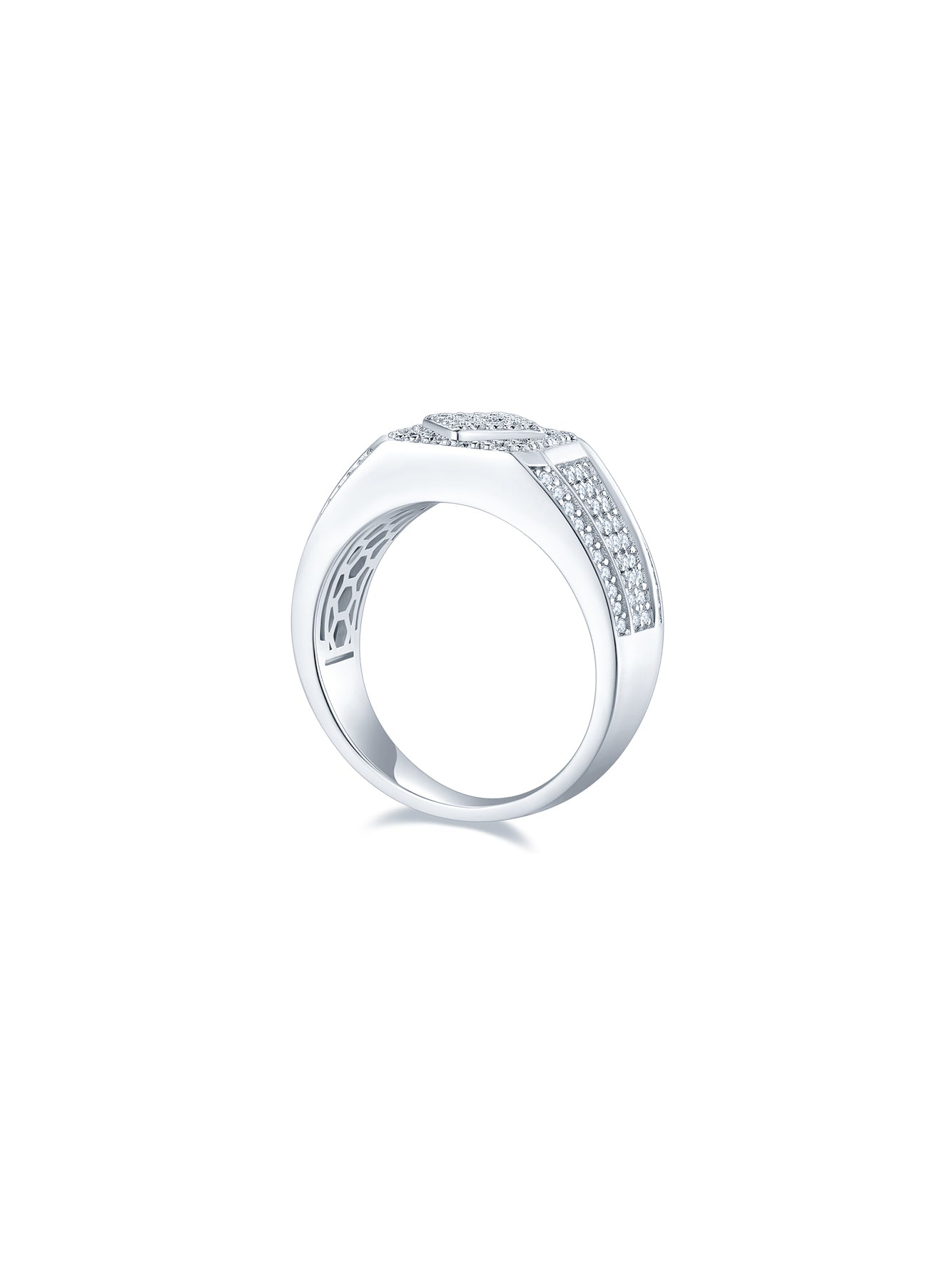 Men’s 0.94ct D Color Full Pavé Moissanite Ring
