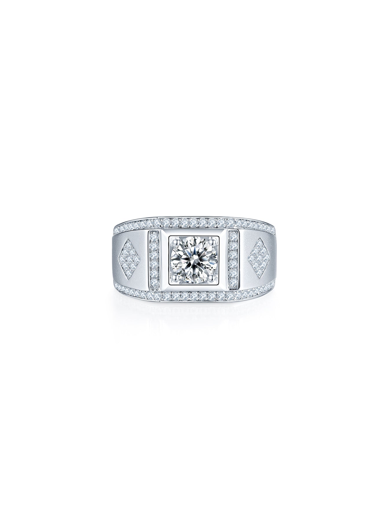 Men’s 1ct D Color Art Deco Moissanite Band Ring
