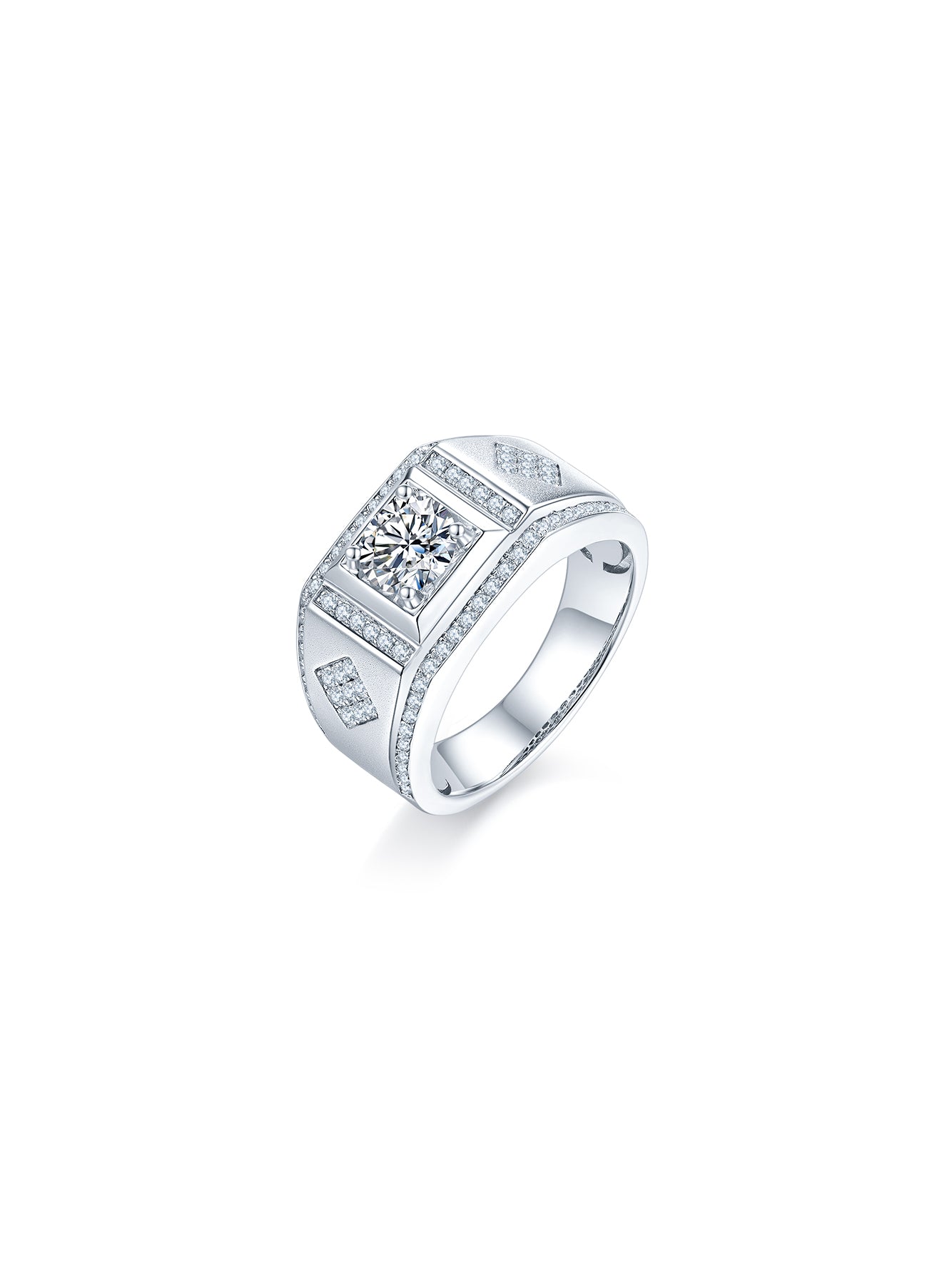 Men’s 1ct D Color Art Deco Moissanite Band Ring