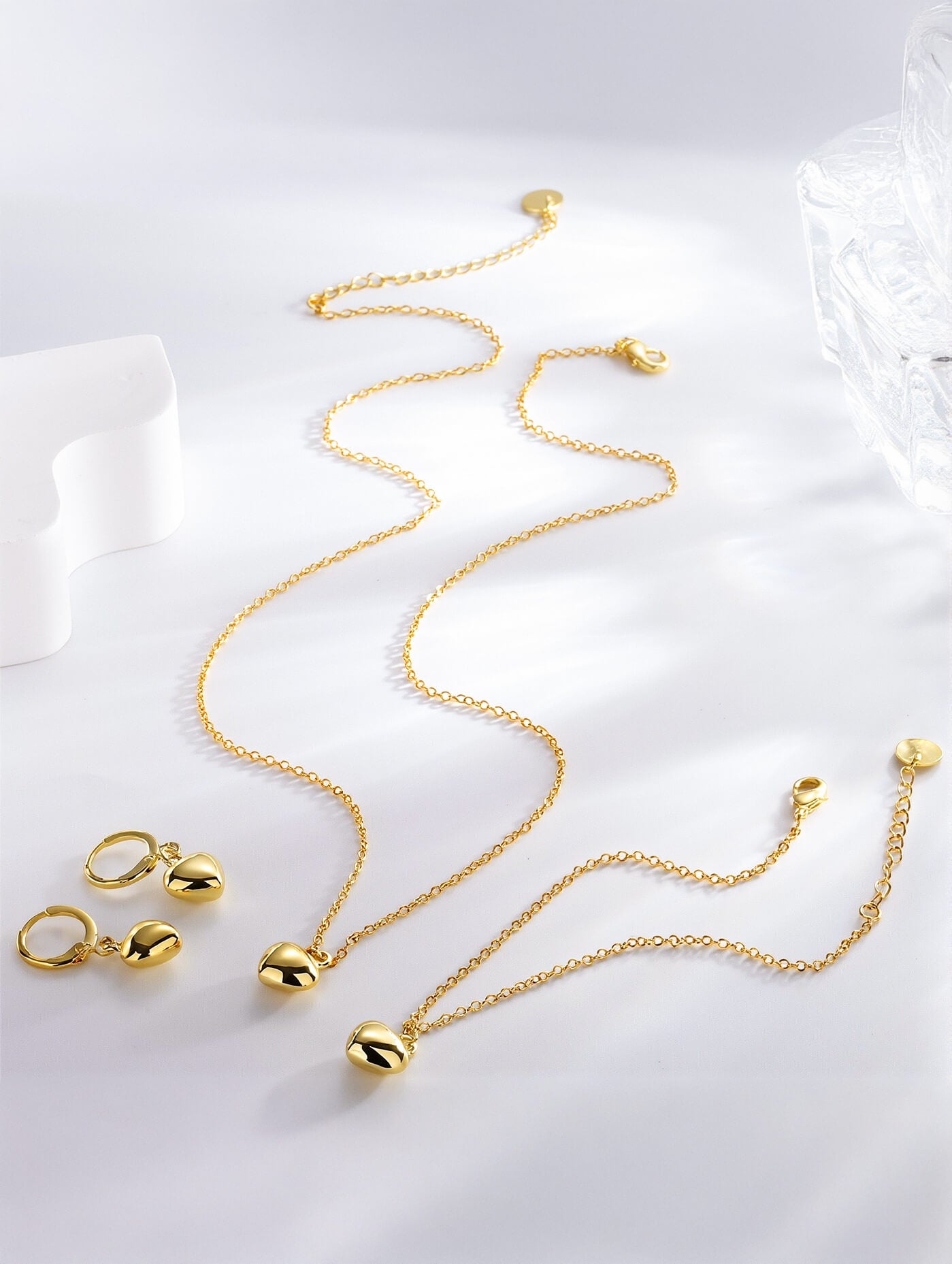 Minimalist Heart Jewelry Set