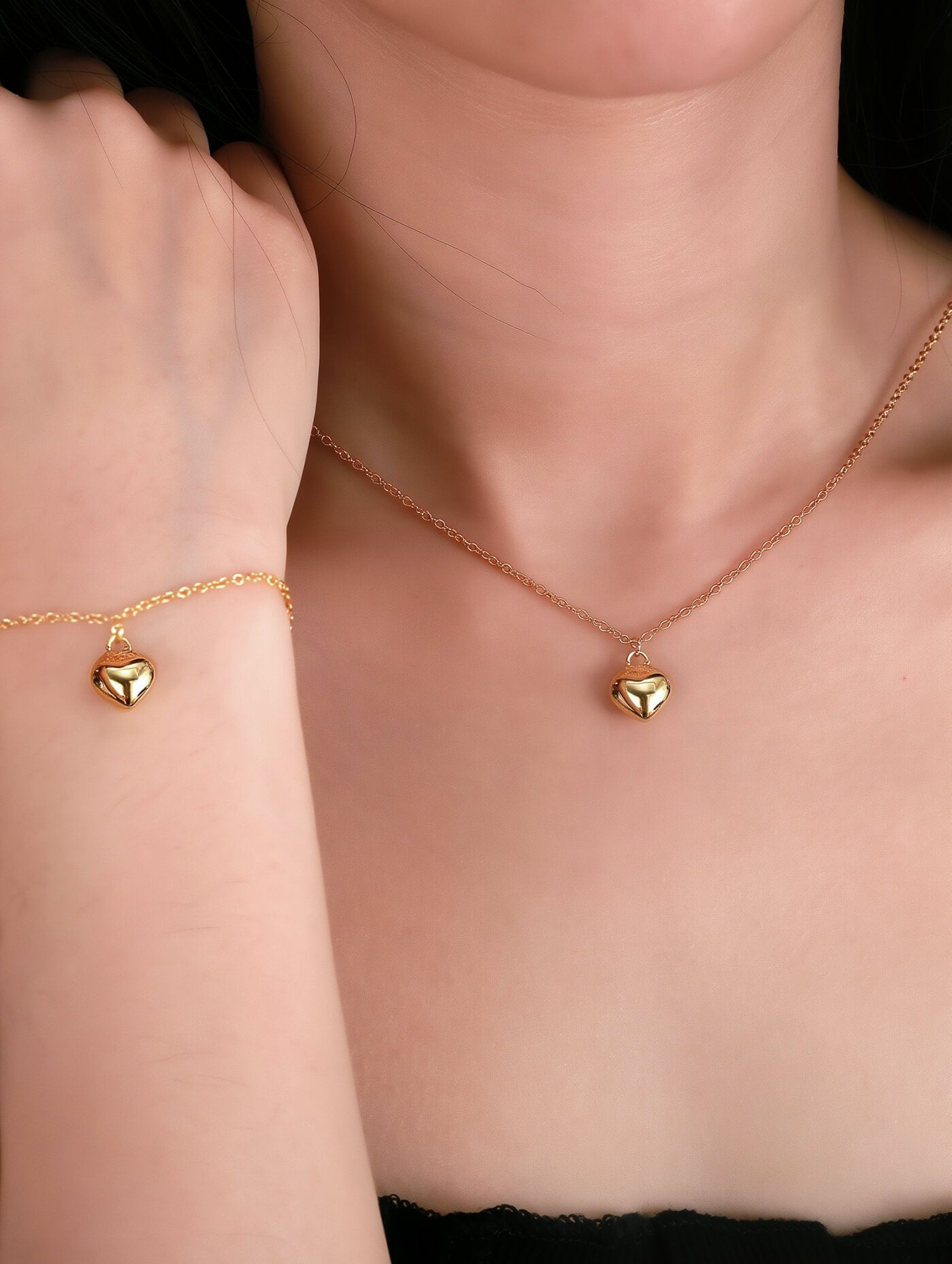 Minimalist Heart Jewelry Set