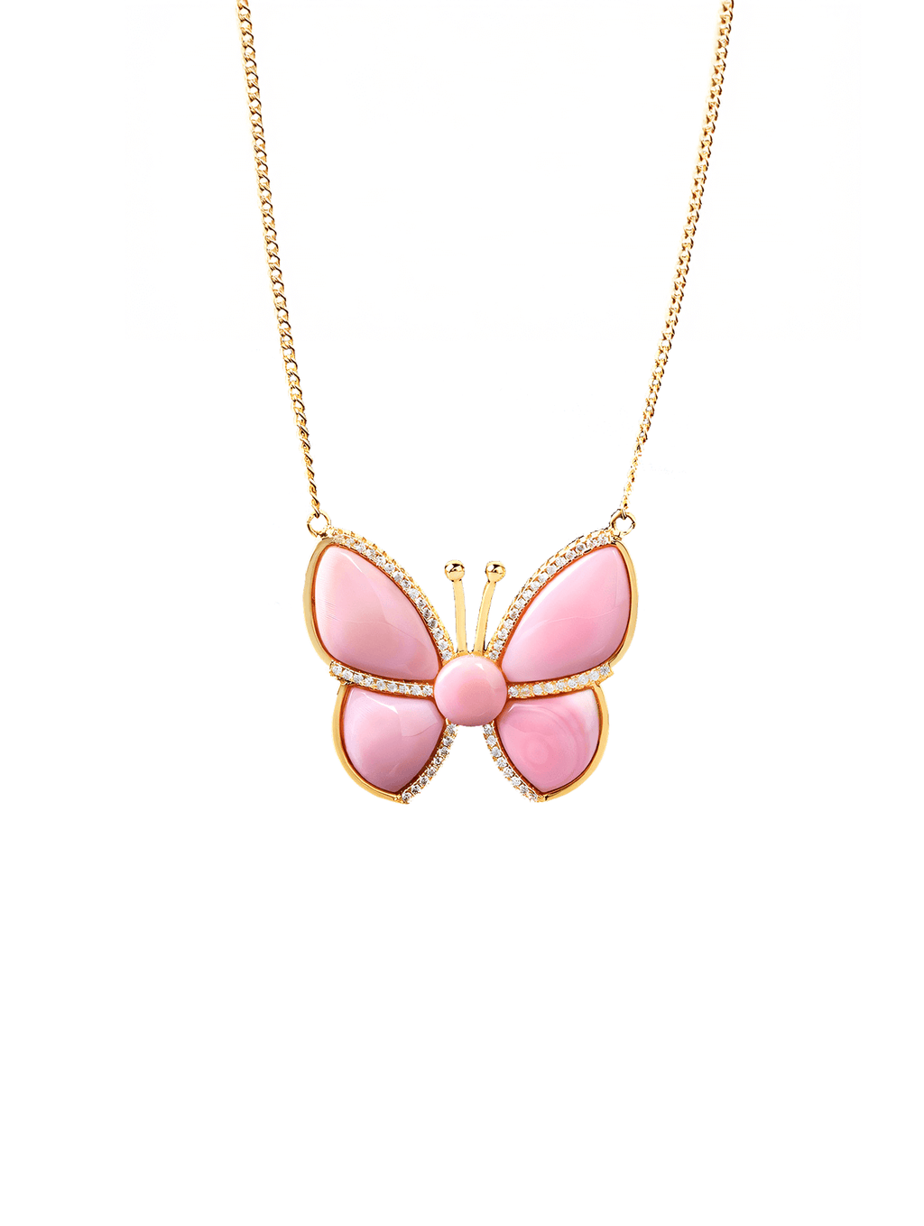 Natural Queen Conch Shell Butterfly Halo Necklace