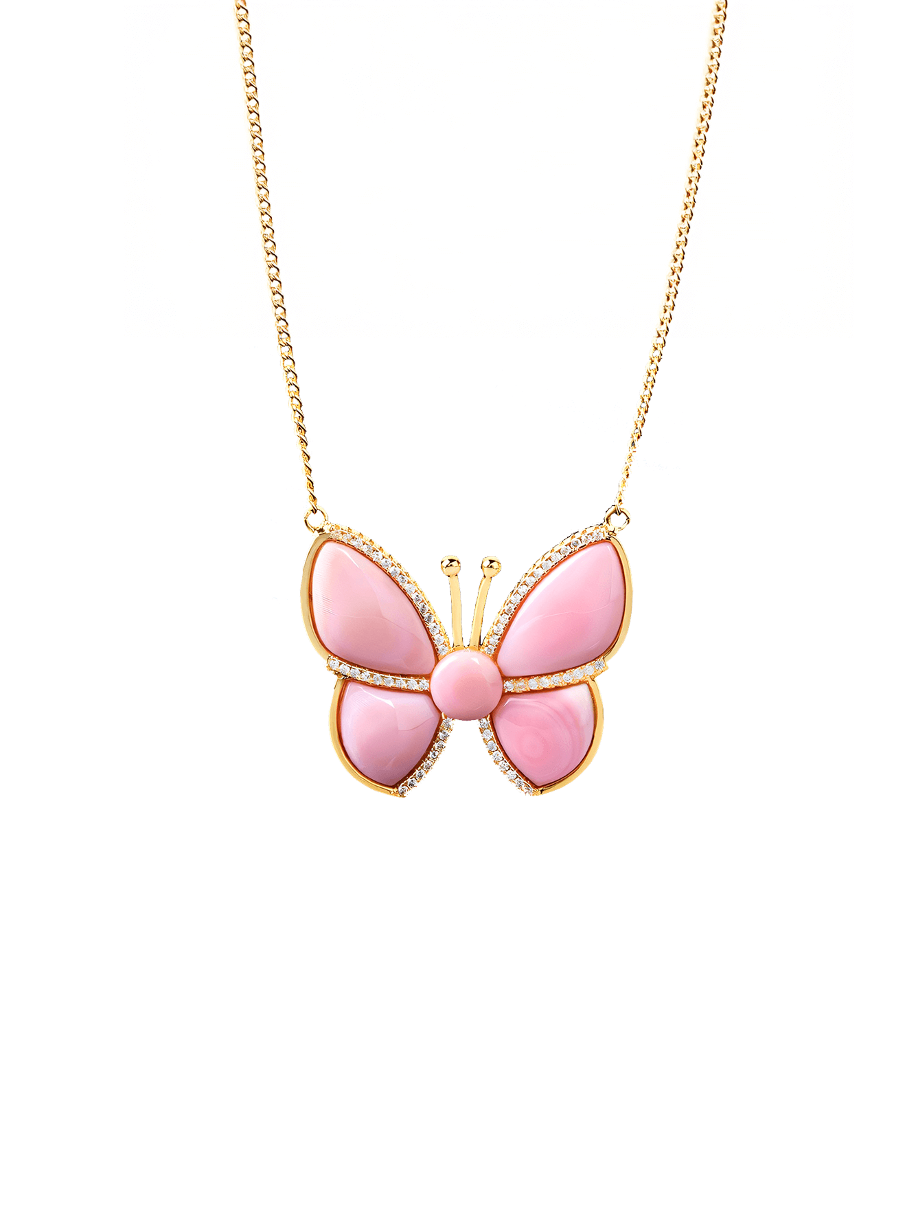 Natural Queen Conch Shell Butterfly Halo Necklace