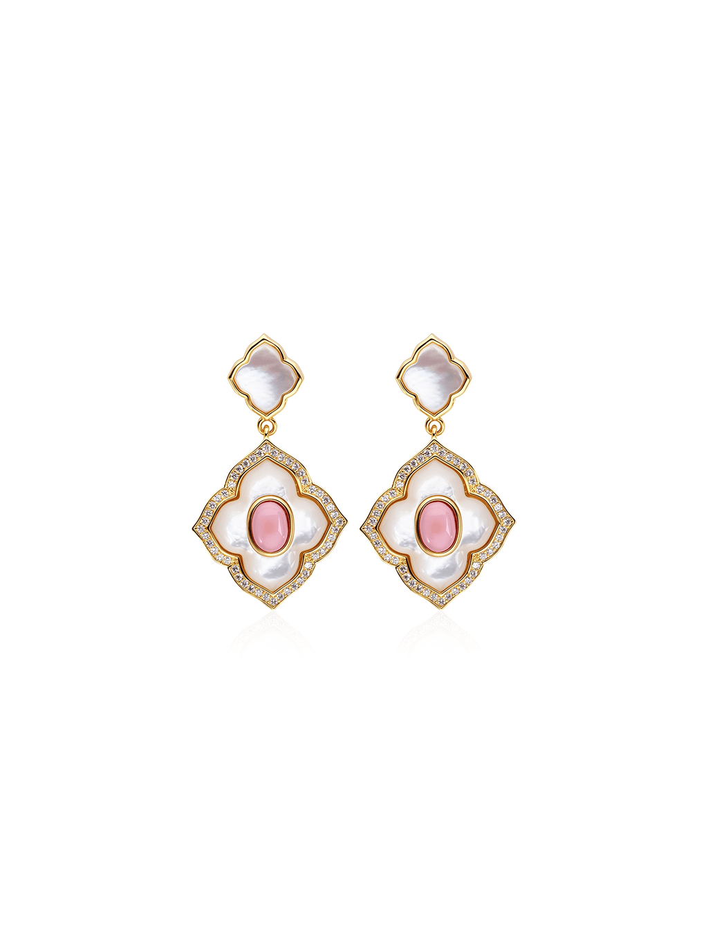 Oval Queen Conch Shell & Mother-of-Pearl Stud Earrings