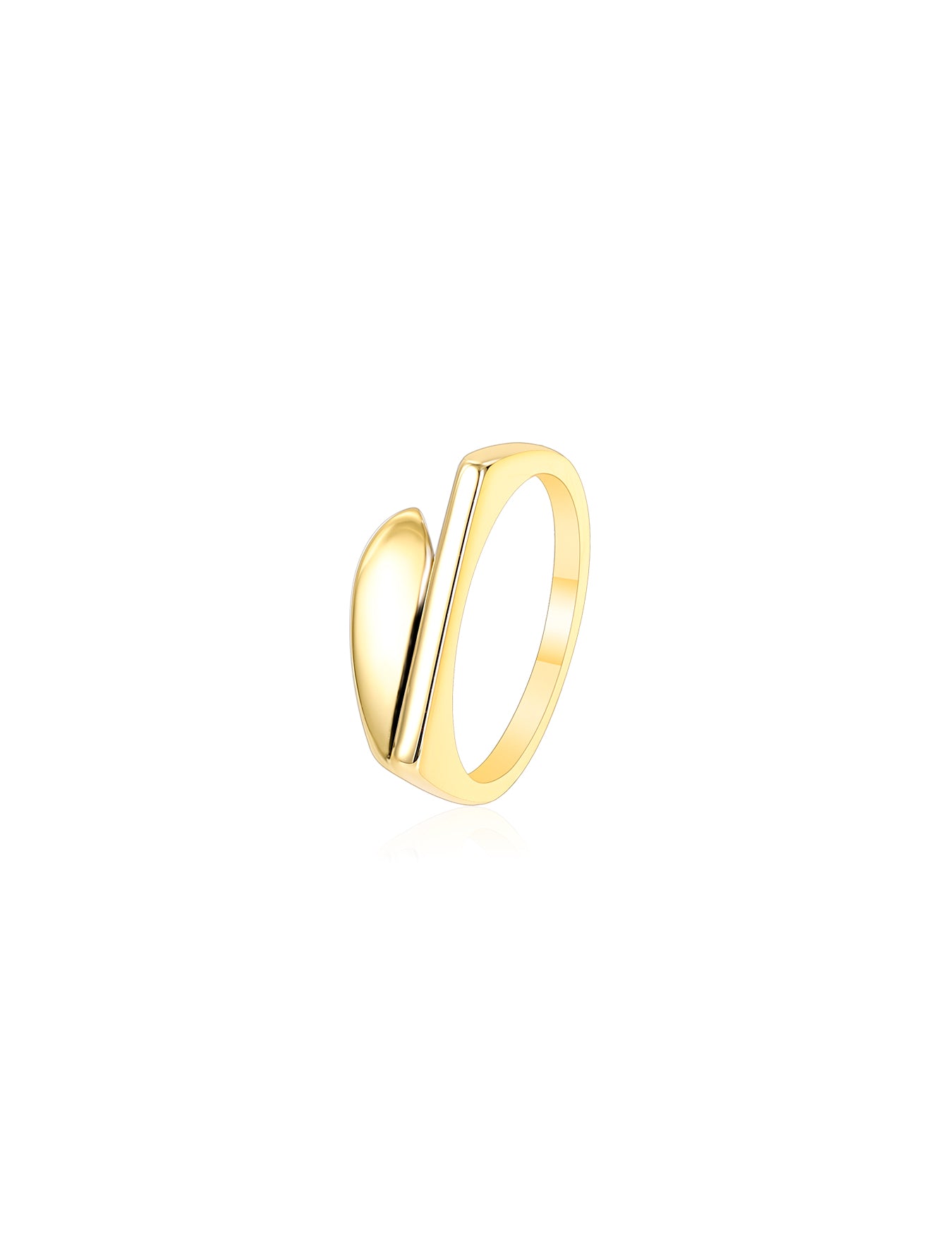 Geometric Wrap Ring in 18K Gold-Plated Copper
