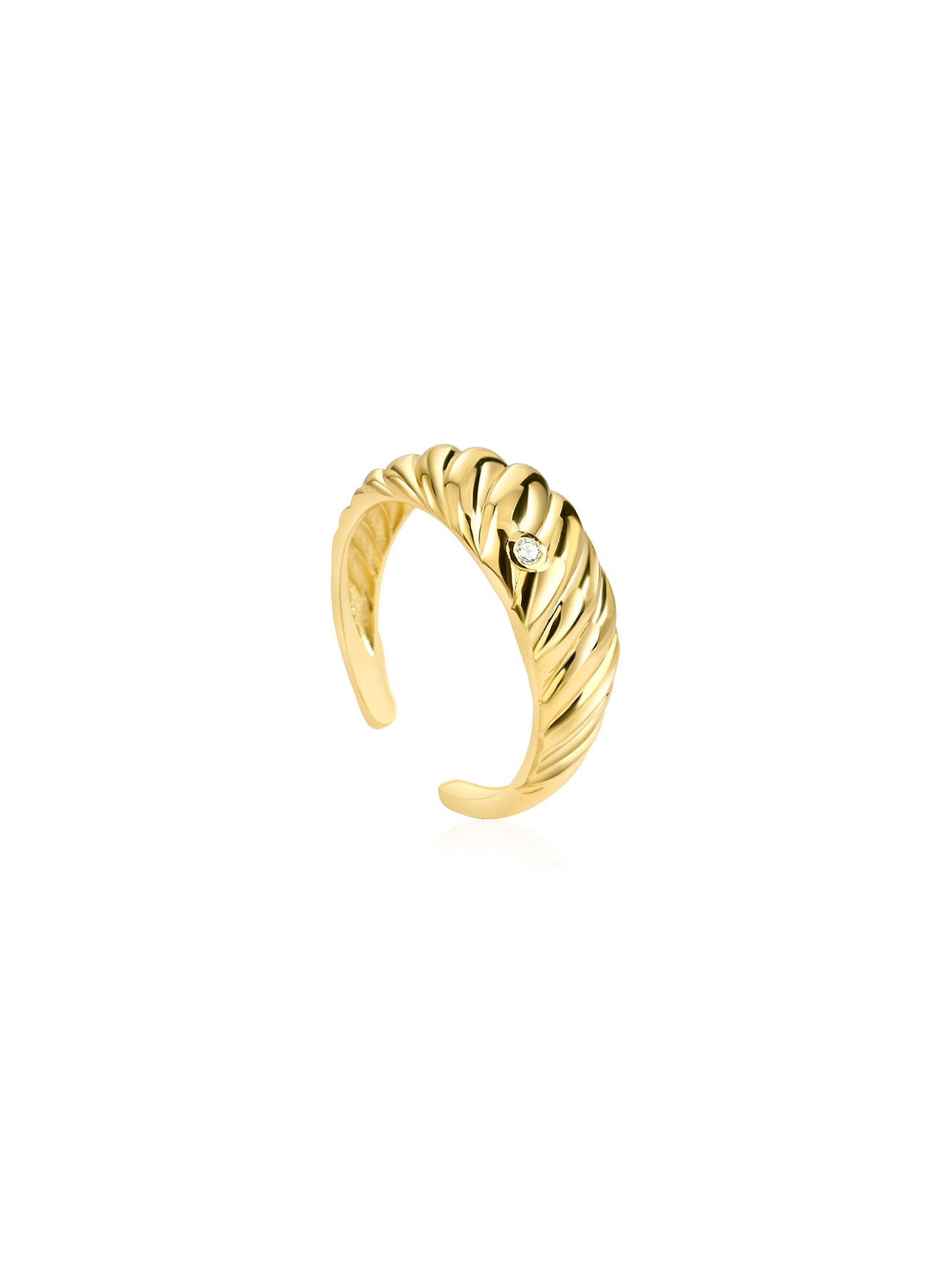 Vintage Chunky Horn Open Ring in 18K Gold-Plated Copper
