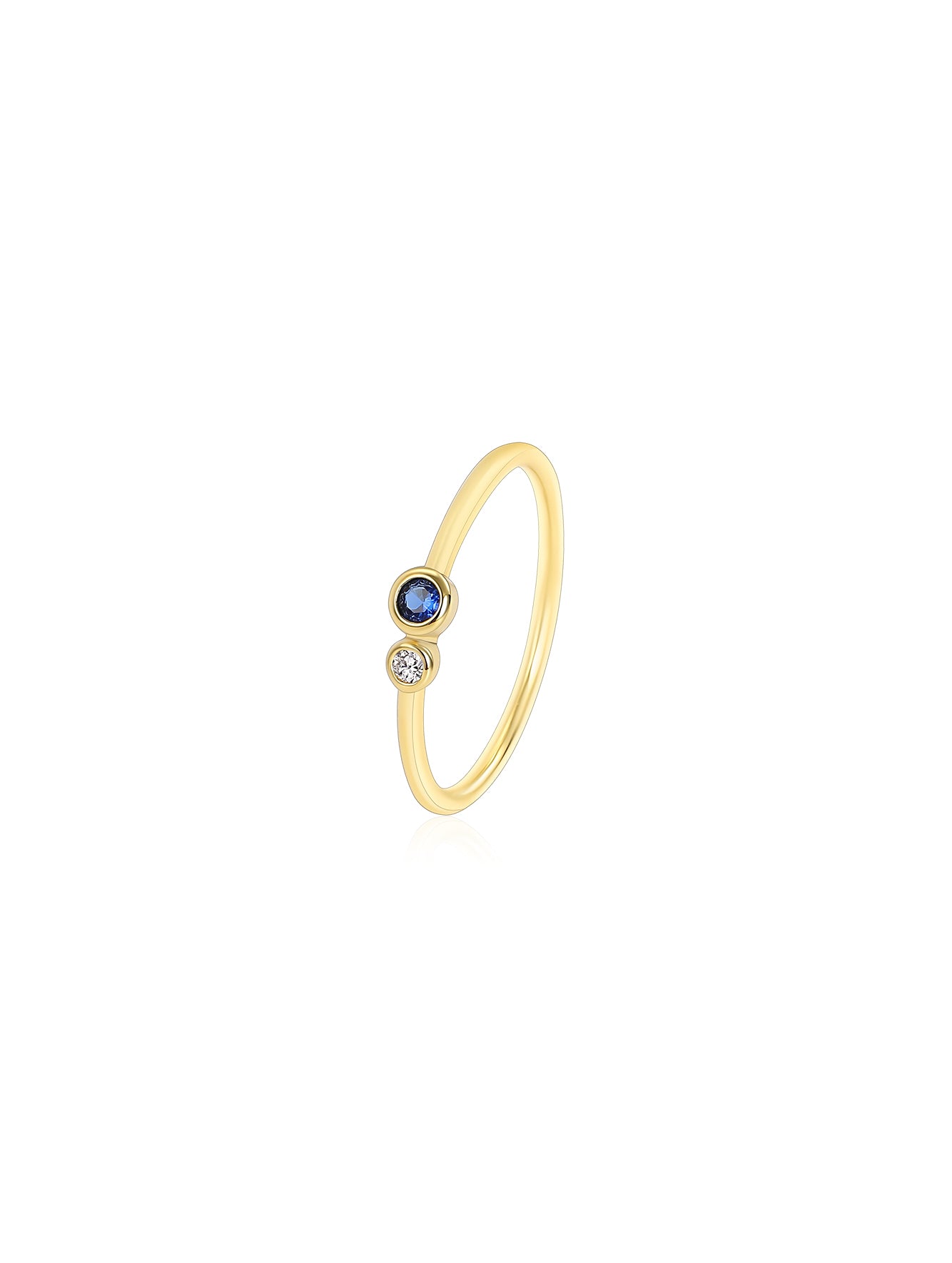 Minimalist Blue & White Cubic Zirconia Ring